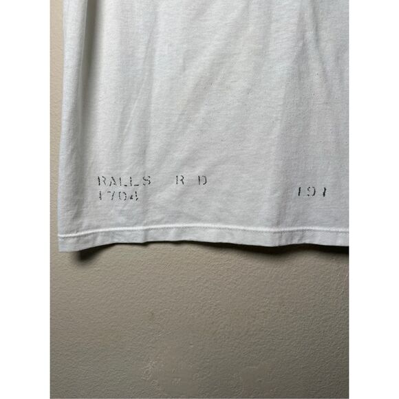 Vintage 90s US NAVY ringer T-Shirt sz Large - navy and white - Picture 2 of 10